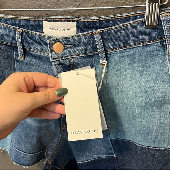 DEAR JOHN Iggy Super High Rise Ocean Drive Shorts patchwork - Picture 7 of 12